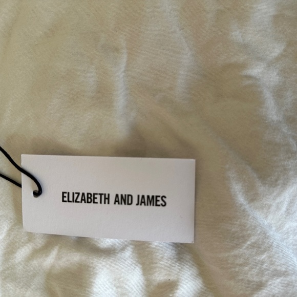 *ELIZABETH AND JAMES* Off-White Short Sleeve Scoop Neck Shirt NWT Size Small - Picture 7 of 9